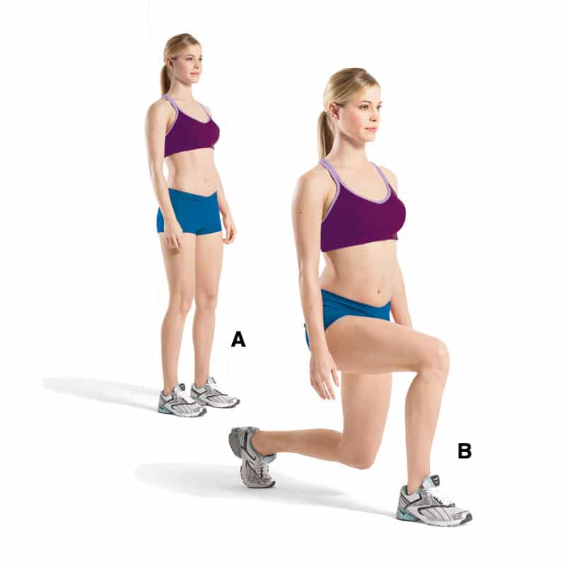 3 Consejos Para Acelerar La Recuperación Muscular: lunge reversa con peso corporal